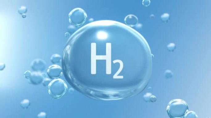 “H2” 氢标题水泡信息图表背景循环与水分子