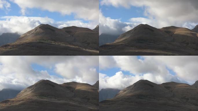 穿越草山的云层的延时视图