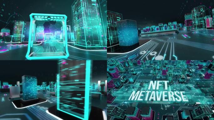 具有数字技术hitech概念的Nft Metaverse