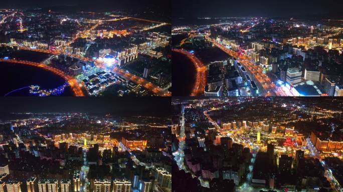 西昌城市夜景航拍4K