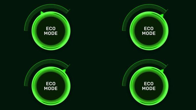 绿色生态模式旋转节点按钮4k动画，发光。绿色能源和技术概念视频