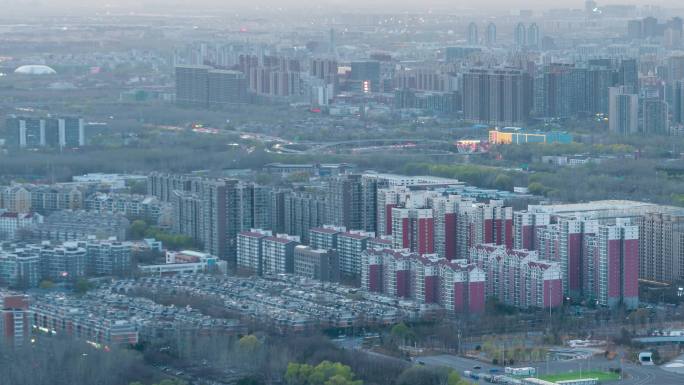 北京城市风光日转夜延时摄影