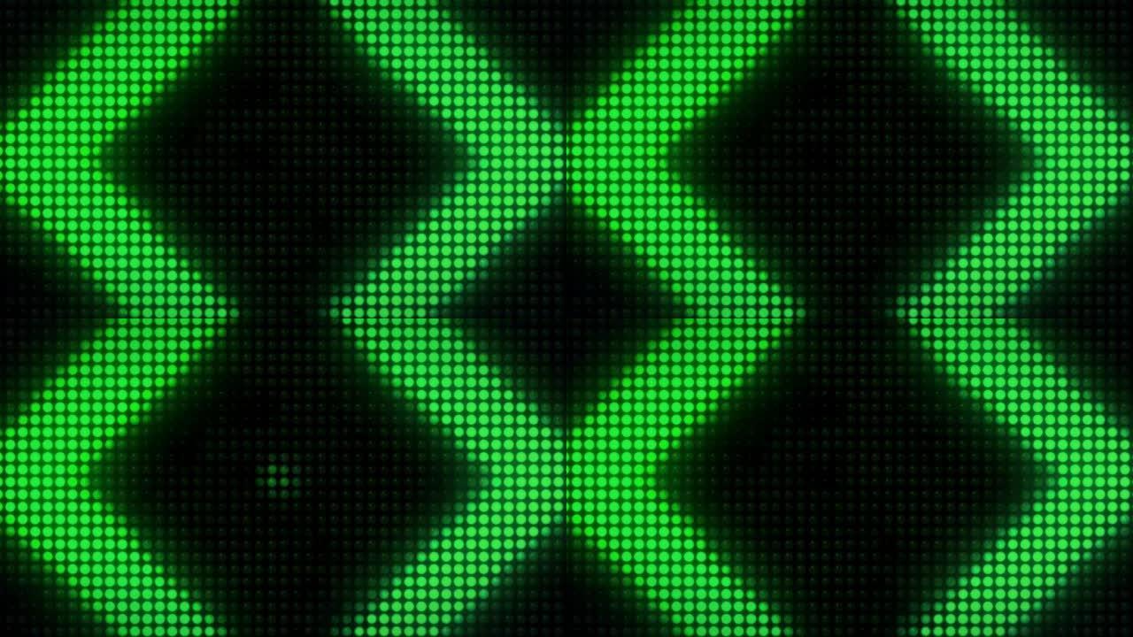 现实的绿色光sqare形状隔离在黑色背景。