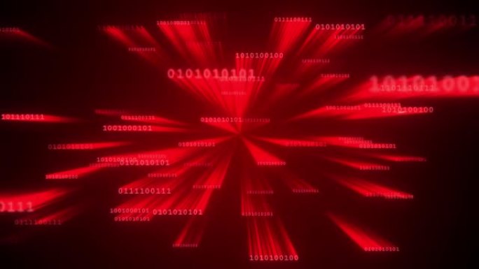 编码的循环动画，在计算机屏幕终端上黑客编程代码。