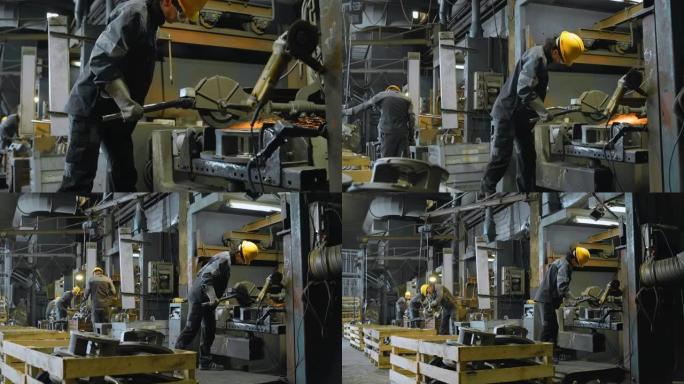 DS金属工人在铸造厂生产金属铸件
