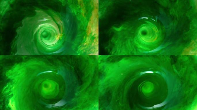 绿色和黄色SLO MO LD水涡旋图