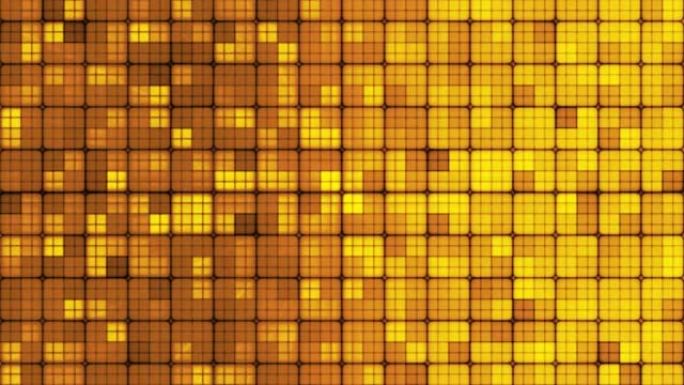 高科技方形立方体抽象背景循环金色橙色