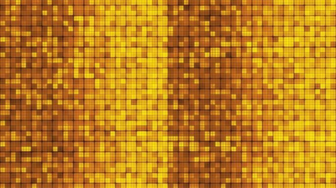 高科技方形立方体抽象背景循环金色橙色