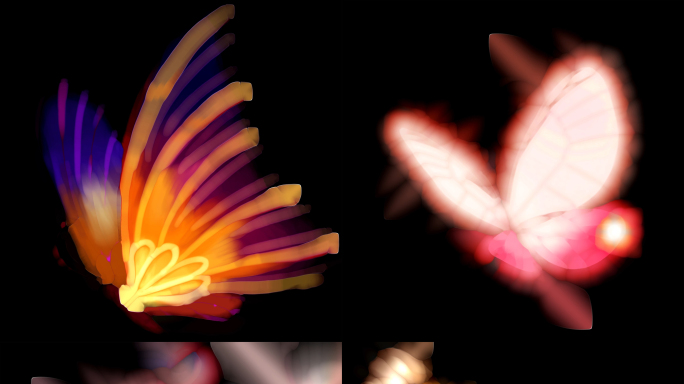 15款彩色蝴蝶水墨晕染艺术效果