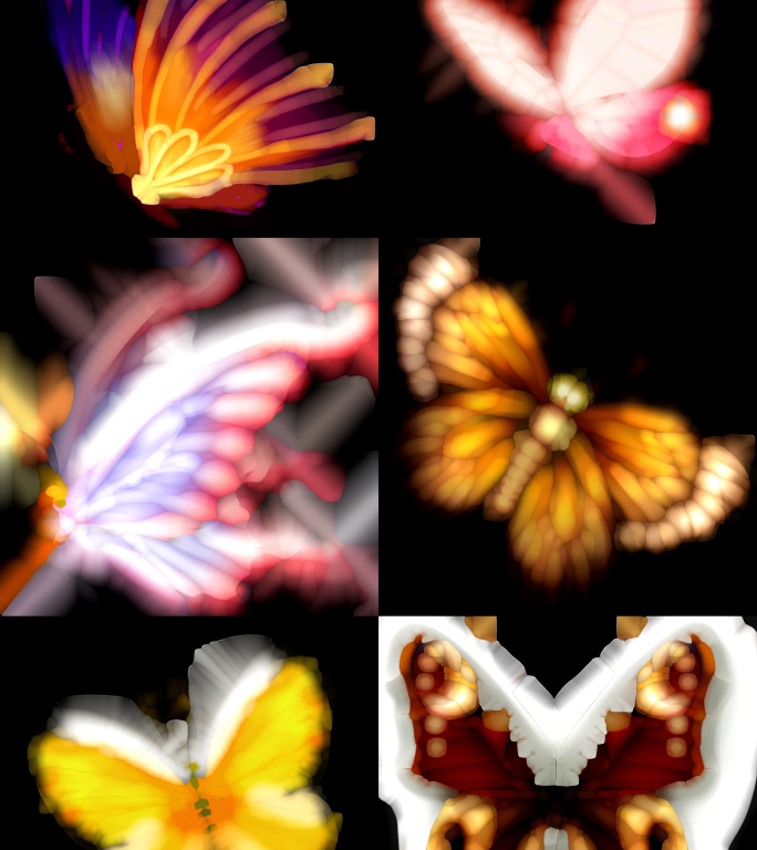 15款彩色蝴蝶水墨晕染艺术效果