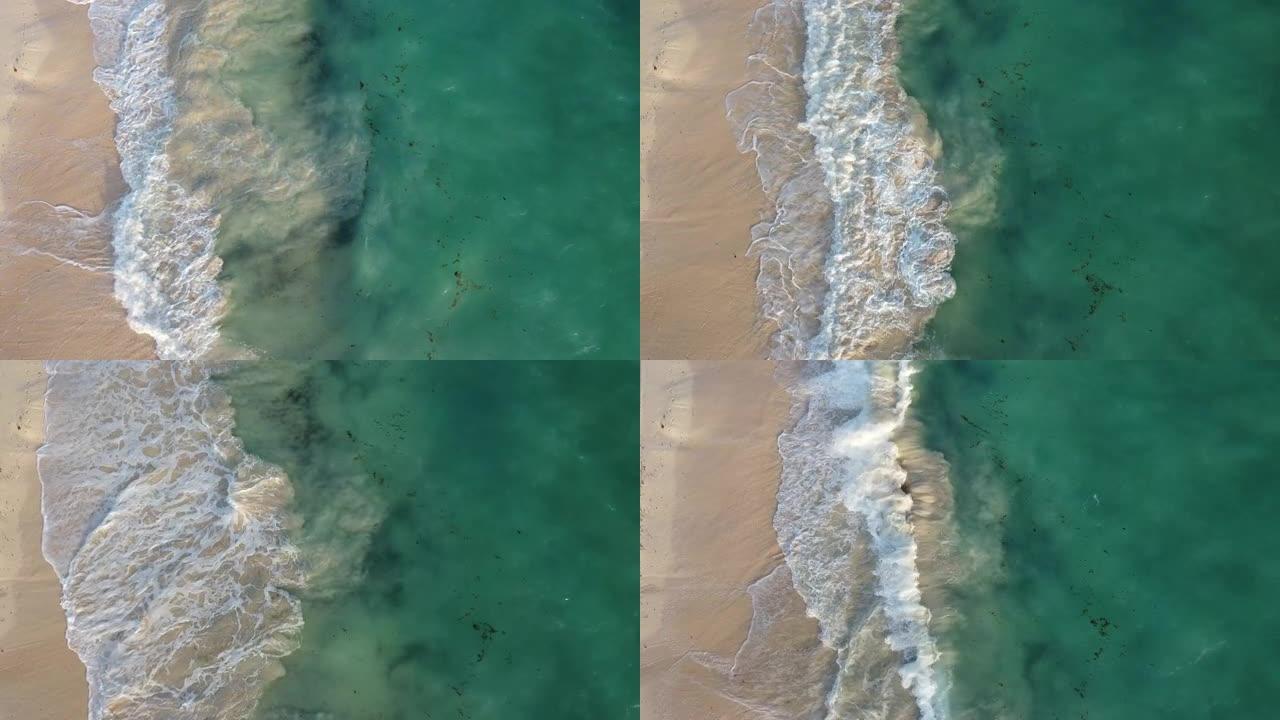 加勒比海冲浪和海滩的鸟瞰图
