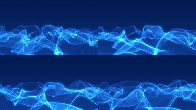 带辉光效果的抽象波数字技术蓝色背景