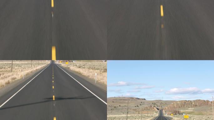 俄勒冈州大约2020年。俄勒冈州高速公路的稳定驾驶镜头。用Cineflex万向节和红色8k相机拍摄。