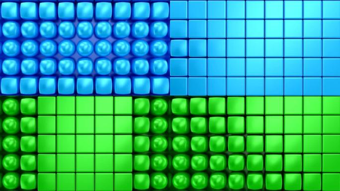 立方体转变为球体并形成波