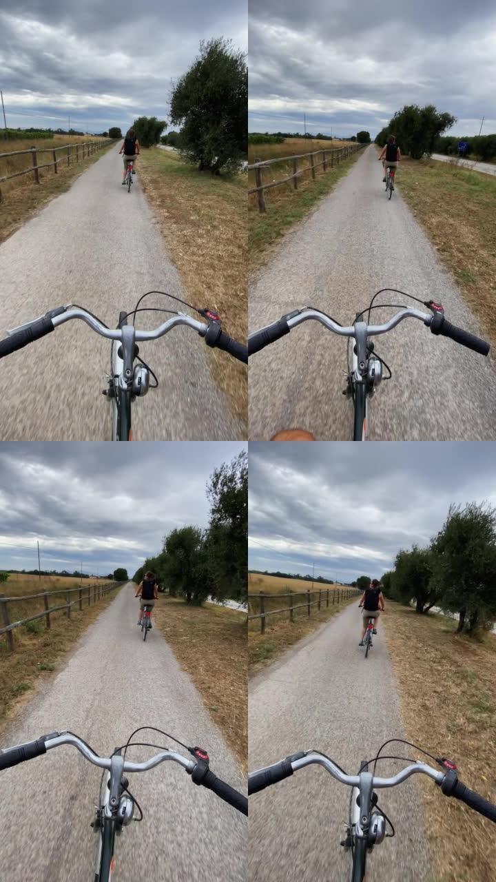 暑假期间在托斯卡纳乡村免费骑自行车