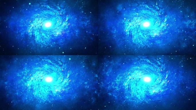 Galaxie蓝色旋转流体恒流凸轮流体粒子随时间演变。