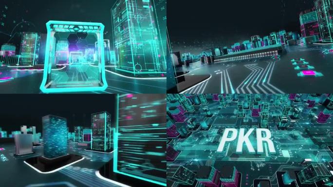 具有数字技术hitech概念的PKR