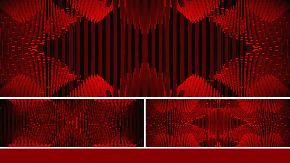 【宽屏时尚背景】红黑空间矩阵方柱光影曲线