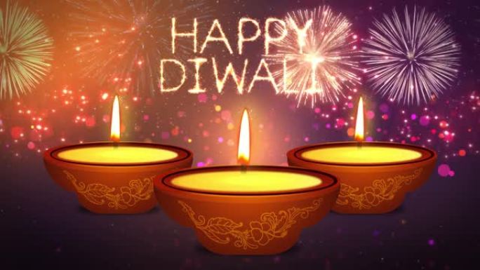 排灯节快乐传统印度灯印度教节日庆祝节日贺卡。