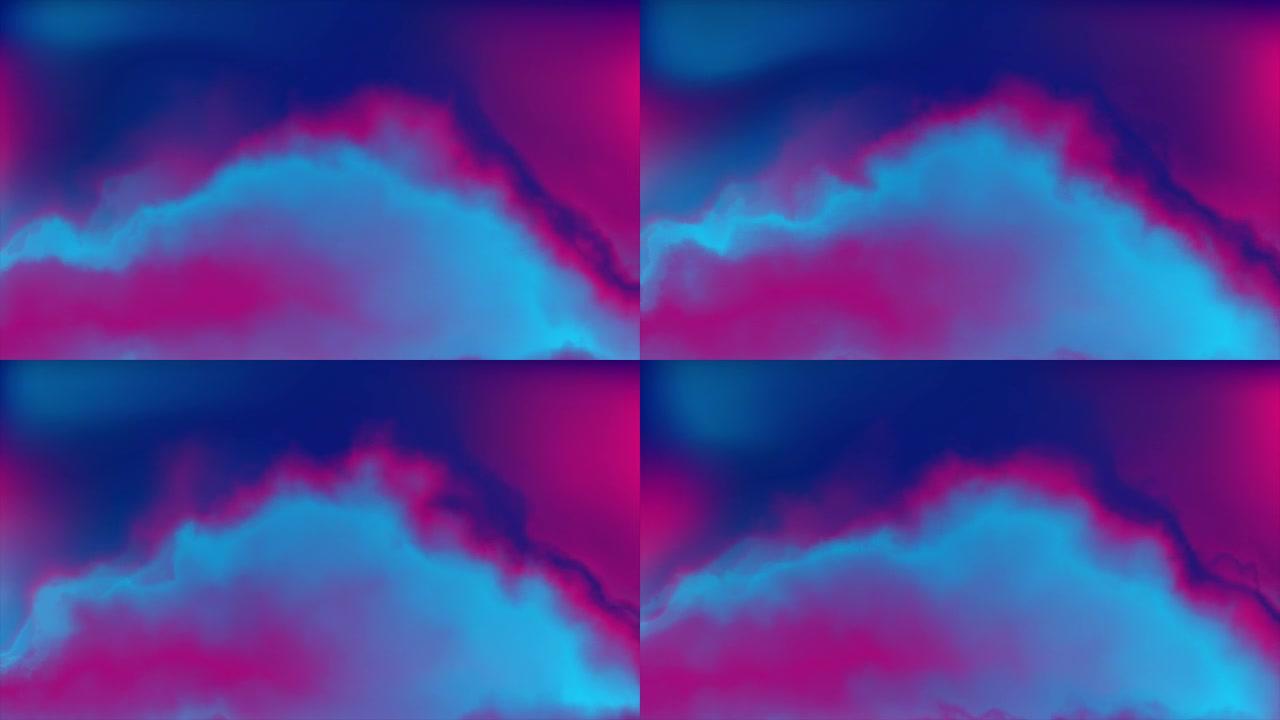 蓝紫色霓虹灯平滑液波抽象运动背景