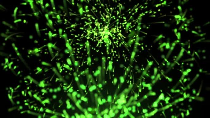 阿尔法频道股票视频上的绿色粒子爆炸-美国，国家，爆炸，白色，4k分辨率，摘要