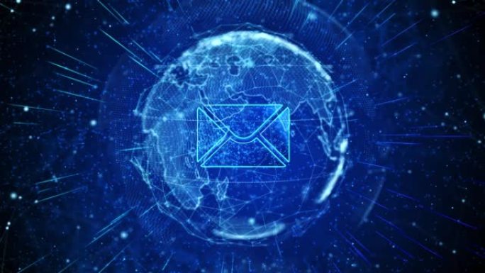 电子邮件数字全球技术世界网络连接背景