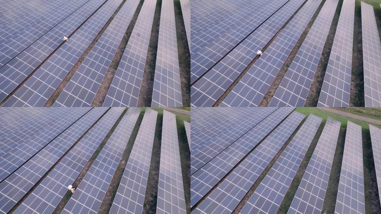 清洁能源太阳能的鸟瞰图。