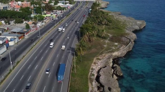 东圣多明各无人机航拍道路交通