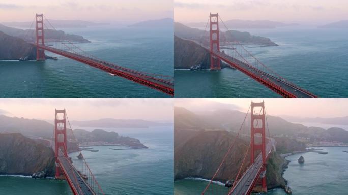 加利福尼亚州旧金山Lime Point的空中金门大桥