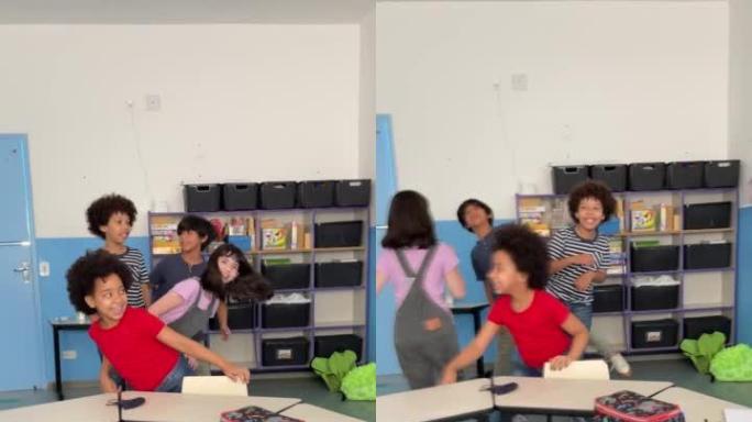 学生为社交媒体挑战跳舞-移动拍摄
