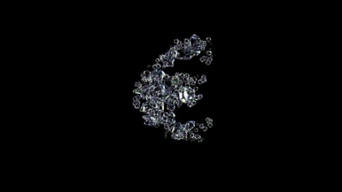 动画欧元标志-最好的钻石宝石字体，孤立循环视频