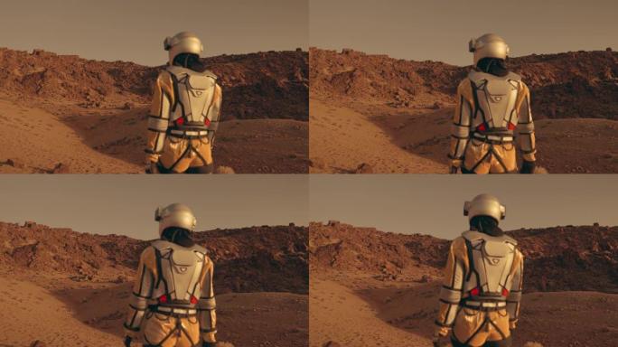 火星上的孤独。探索锈色沙漠的女宇航员