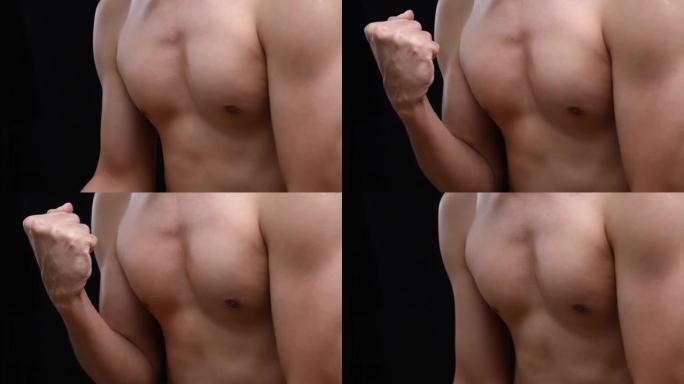 男人饮食身体显示肌肉