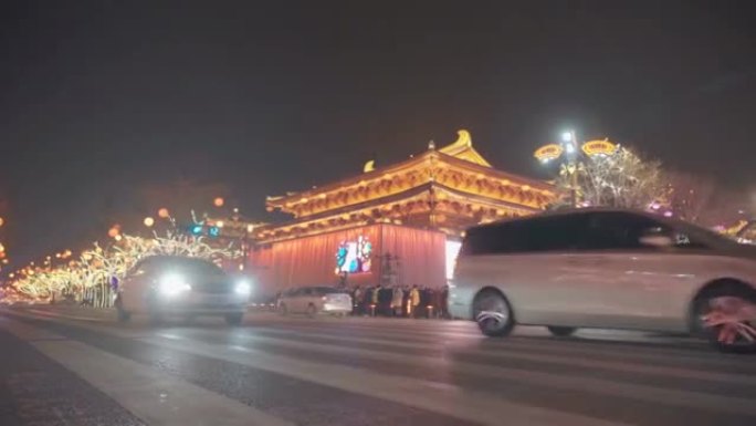 夜景大唐光大，西安，中国。