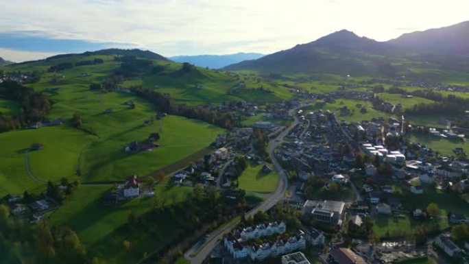 瑞士阿彭策尔市的空中手推车