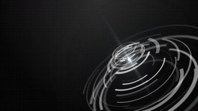 4k 3D数字技术平视显示器圆形齿轮机元未来用户界面循环背景