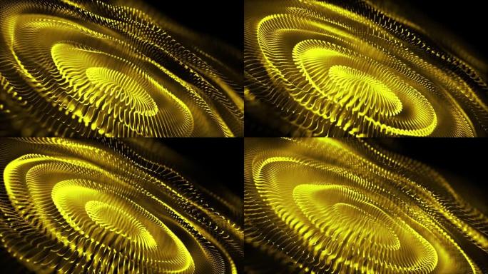 抽象发光黄金分形波运动背景