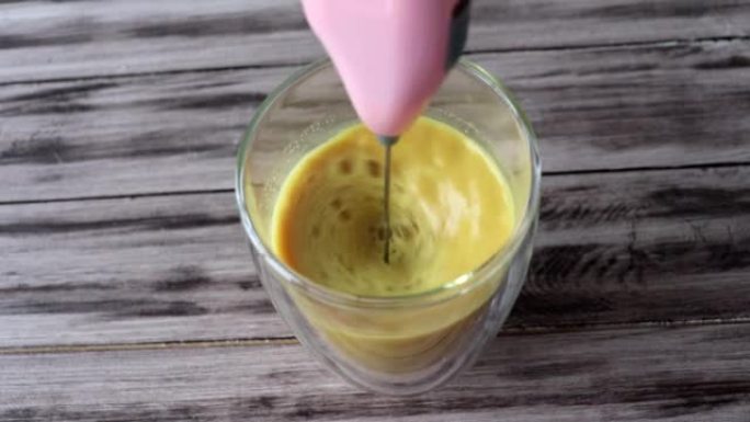 Preparation of golden milk with turmeric and other