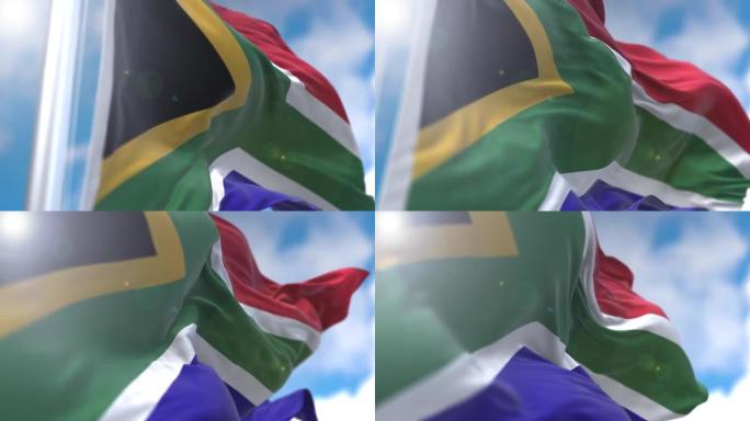 在风中飘扬的南非国旗