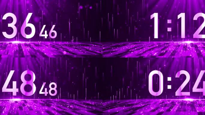 高端粉紫色2分钟液晶倒计时毫秒宽屏