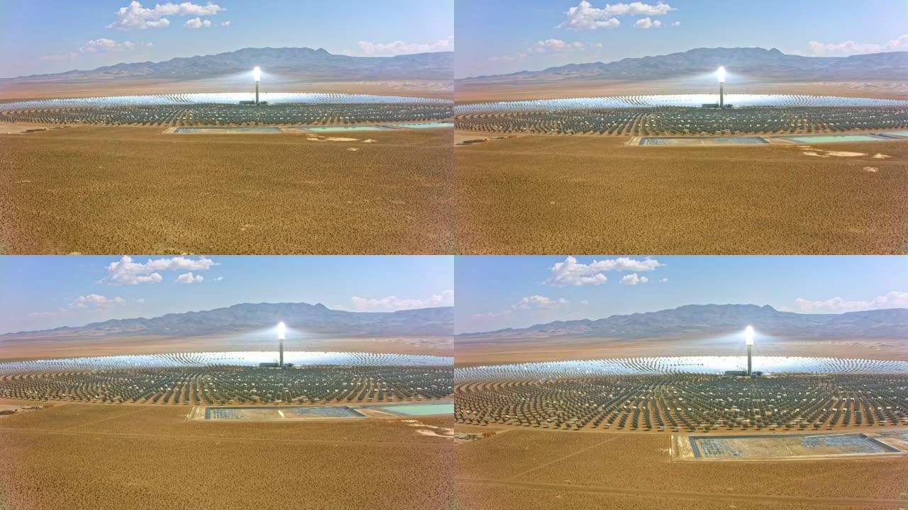 美国内华达州托诺帕附近的空中新月沙丘太阳能发电厂