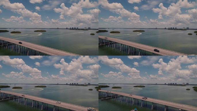 Ft的新通行证桥。迈尔斯佛罗里达无人机视频