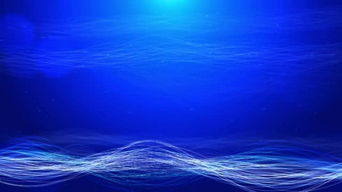 抽象波浪背景。抽象的波浪形背景。蓝水背景动画。