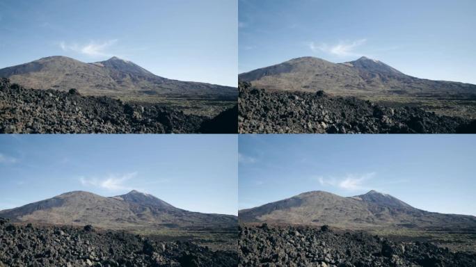 特内里费岛干燥的火山景观。遥远的泰德火山