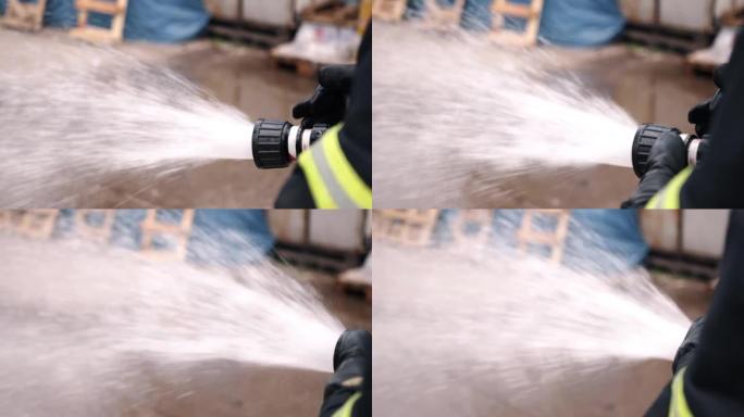 这是一场发生在消防队员之间的交火，水压