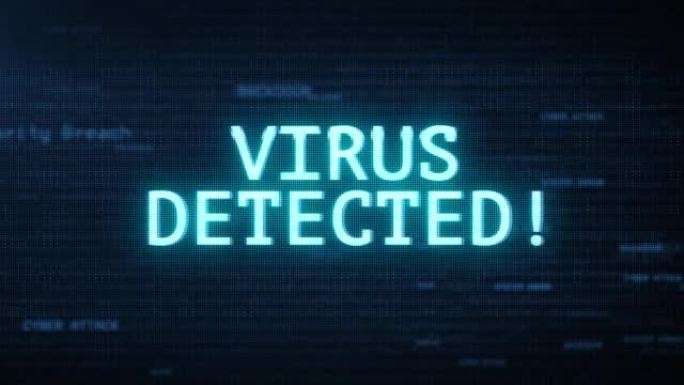 4k循环病毒检测到数字系统安全警报上生成的警告通知。