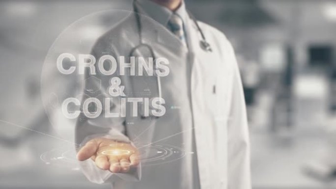 医生手握Crohns & Colitis