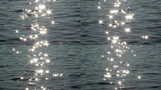 海洋上的阳光闪烁形成的恒星