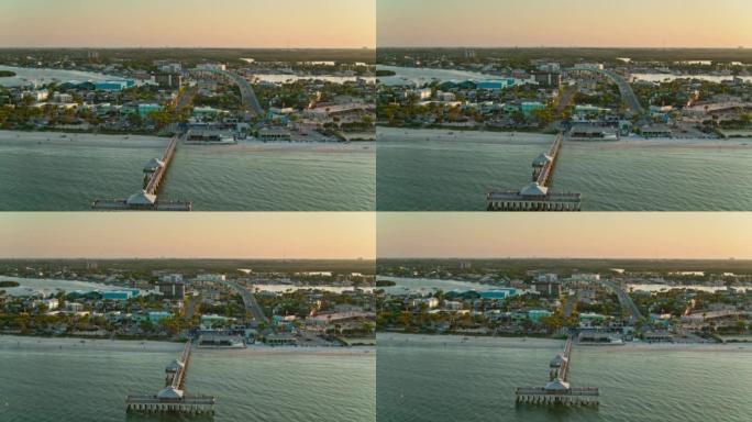Ft的空中建立镜头。佛罗里达州迈耶斯海滩