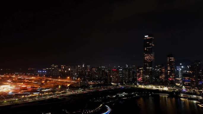 深圳前海夜景航拍